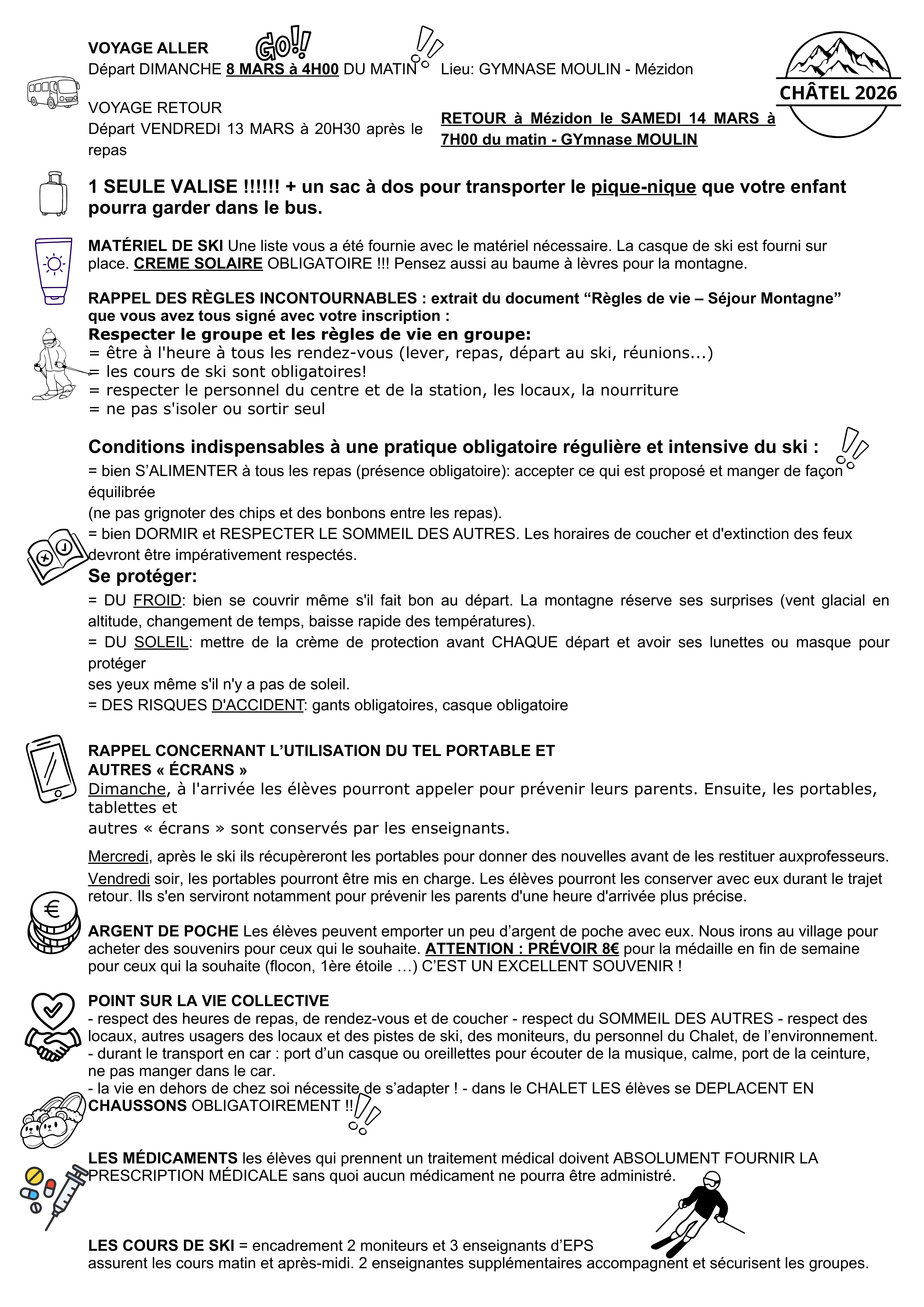 BILAN Réunion Avant-départ du 3 février 12H30.
